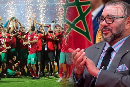 الملك محمد السادس يهنئ المنتخب الوطني المحلي بعد تتويجه بكأس أمم إفريقيا (الشان 2024) الملك محمد السادس يهنئ المنتخب الوطني المحلي بعد تتويجه بكأس أمم إفريقيا (الشان 2024)